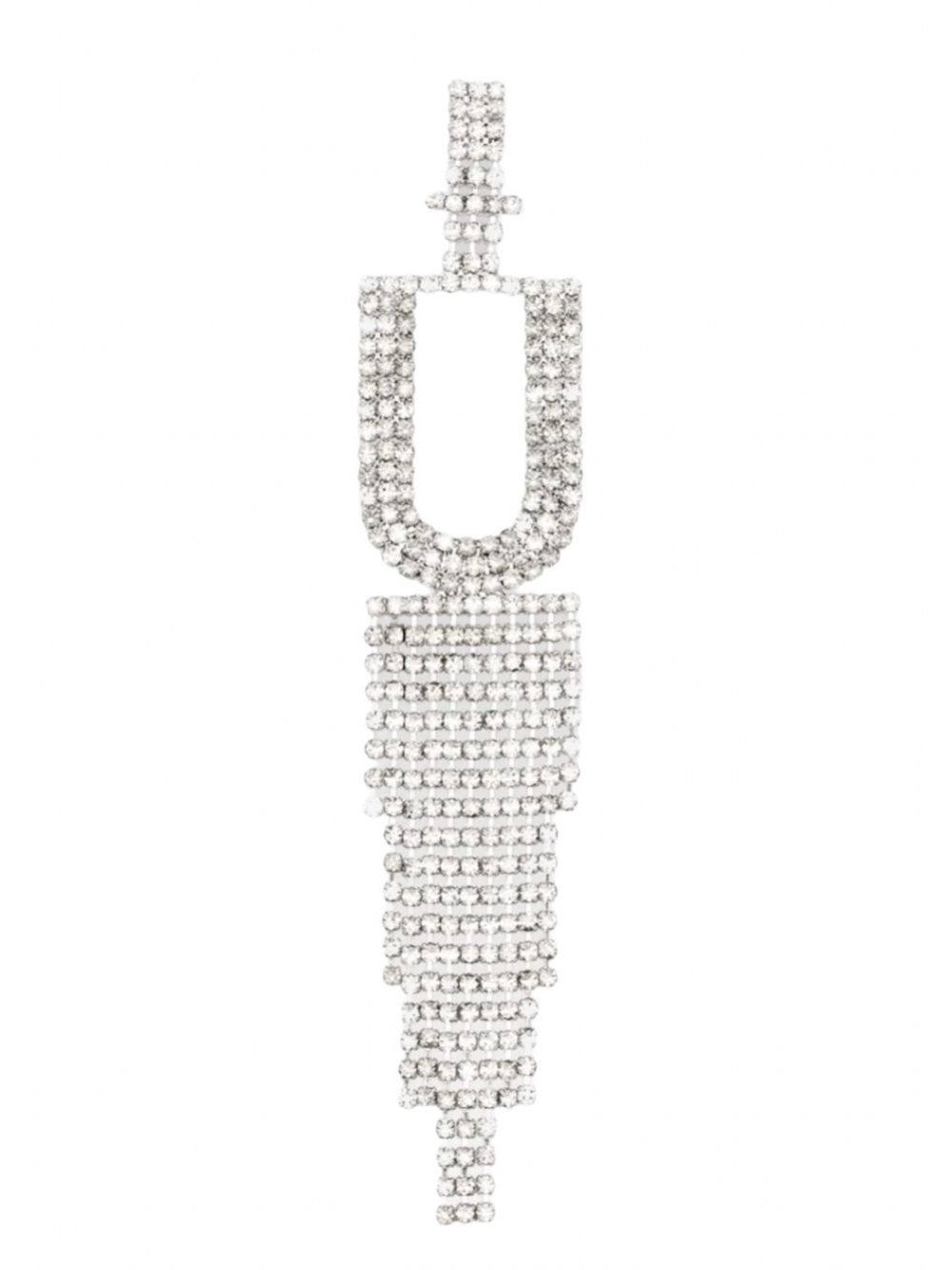 Retrofête U Crystal Fringe Single Earring Silver NWT